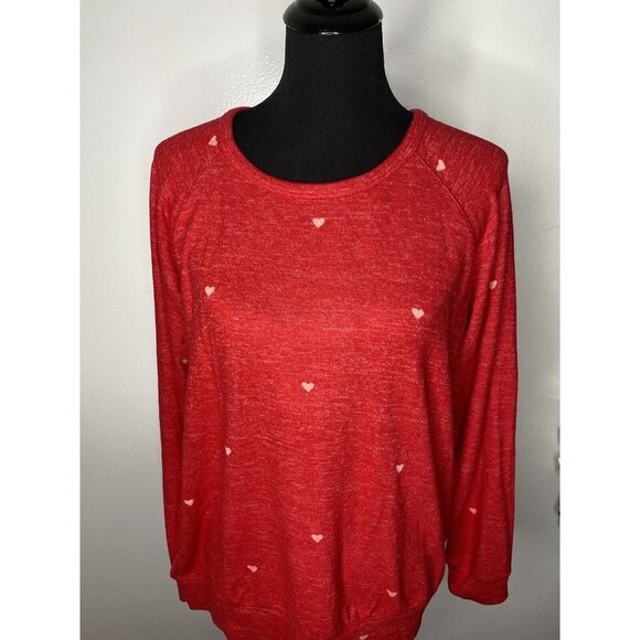 Buffalo David Bitton  Red Heart Crew Neck Long Sleeve Pullover Sweater Sz M - Picture 3 of 8